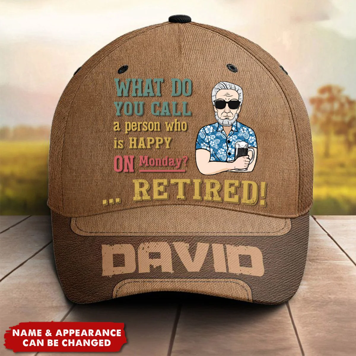 Happy Person On Monday - Personalized Classic Cap - Image 2