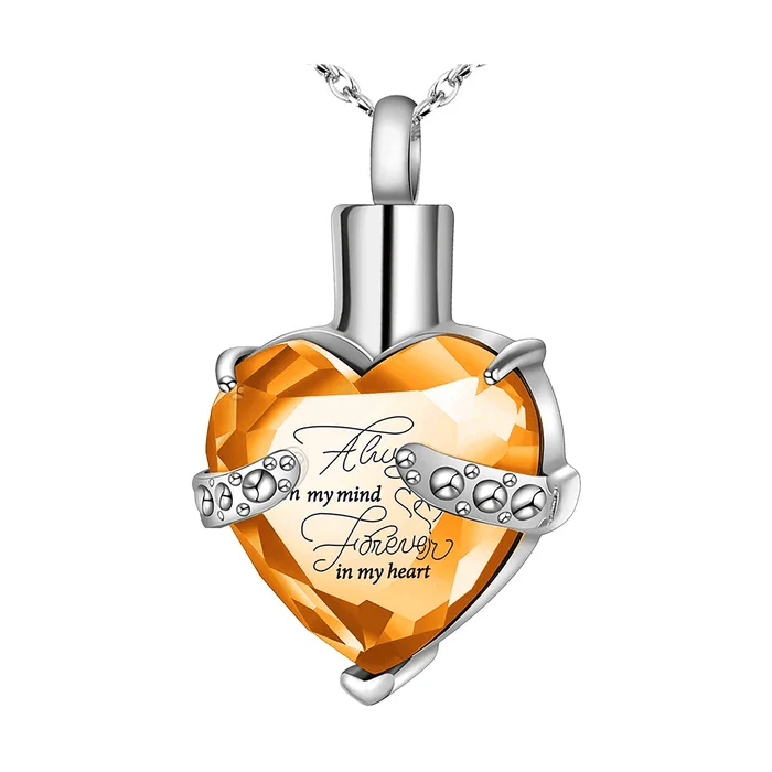 Heart-shaped Cremation Ashes Storage Necklace - Image 8