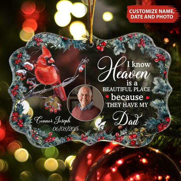 Heaven Is A Beautiful Place - Personalized Acrylic Ornament - Image 2