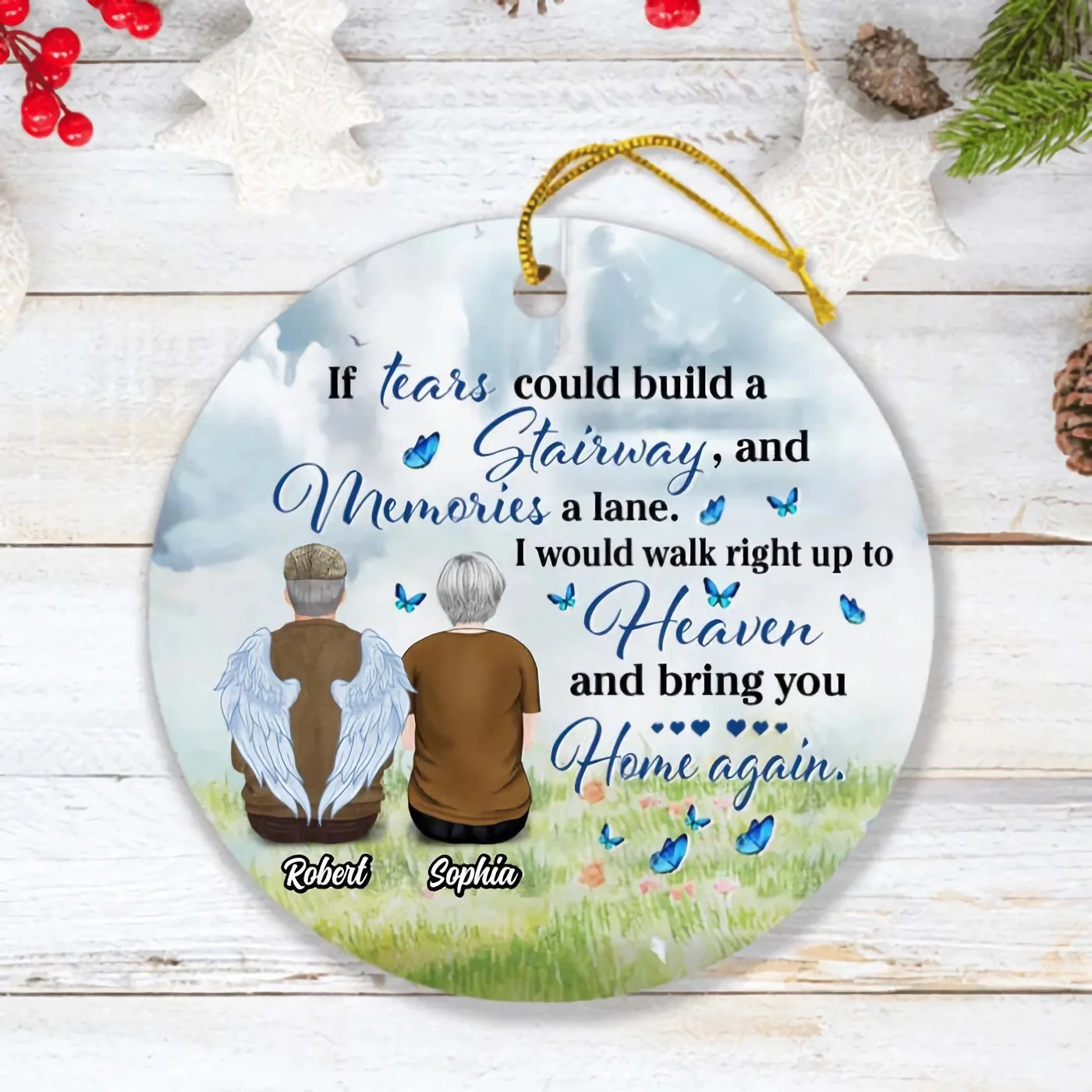 I Hide My Tears When I Say Your Name-Personalized Memorial Gift Idea For Couple - Image 4