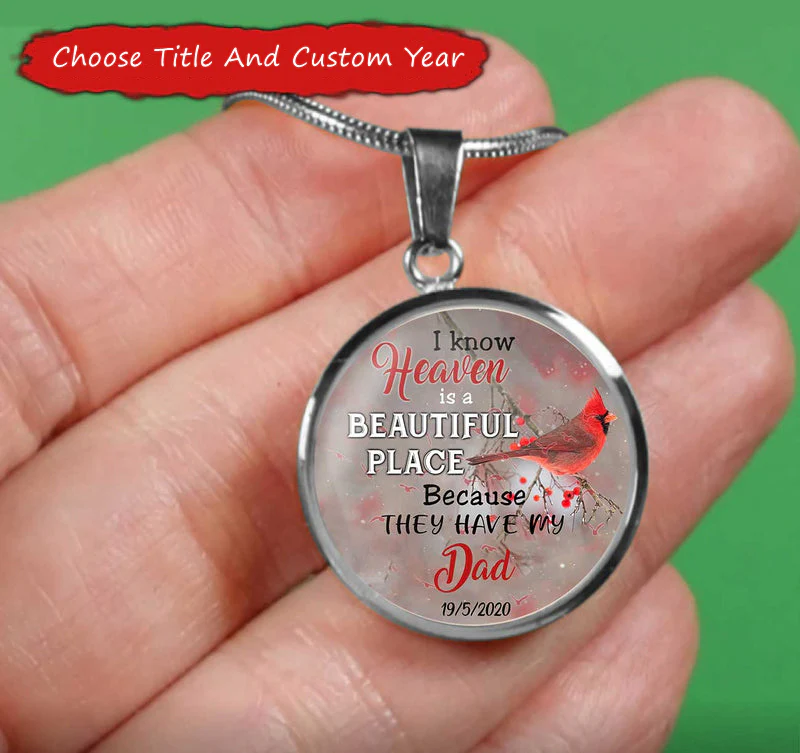 I Know Heaven Is A Beautiful Place Personalized Necklace - Image 2