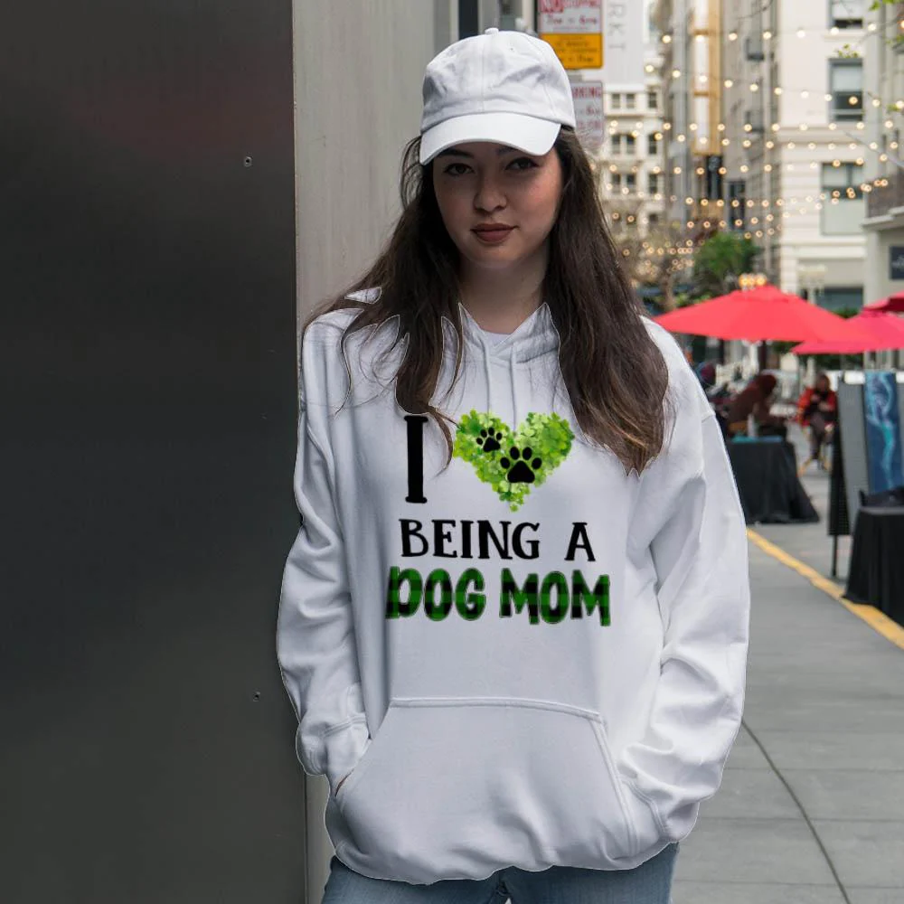I love being a dog mom Hooded Sweatshirt - Image 4