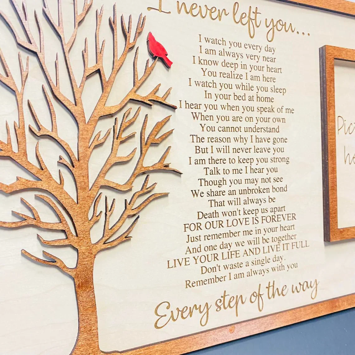 I Never Left You - Personalized Wood Plaque With Memorial Photo - Image 2