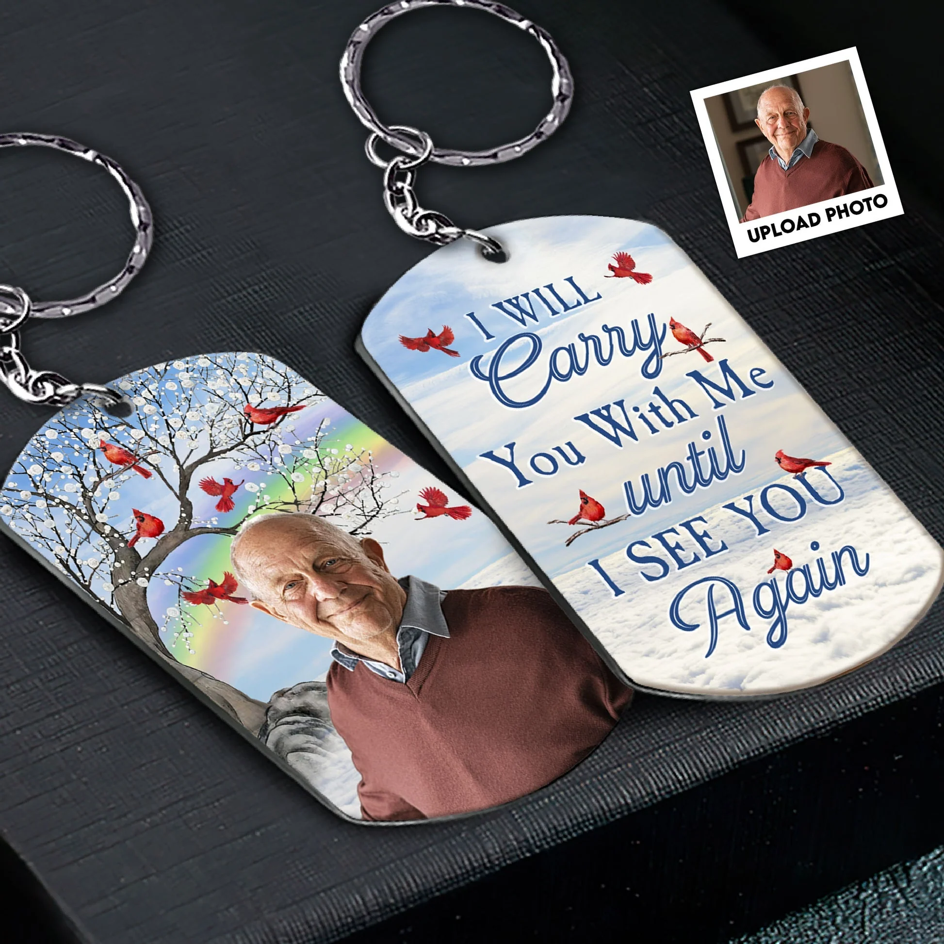 I Will Carry You With Me Forever - Personalized Photo Keychain - Image 4