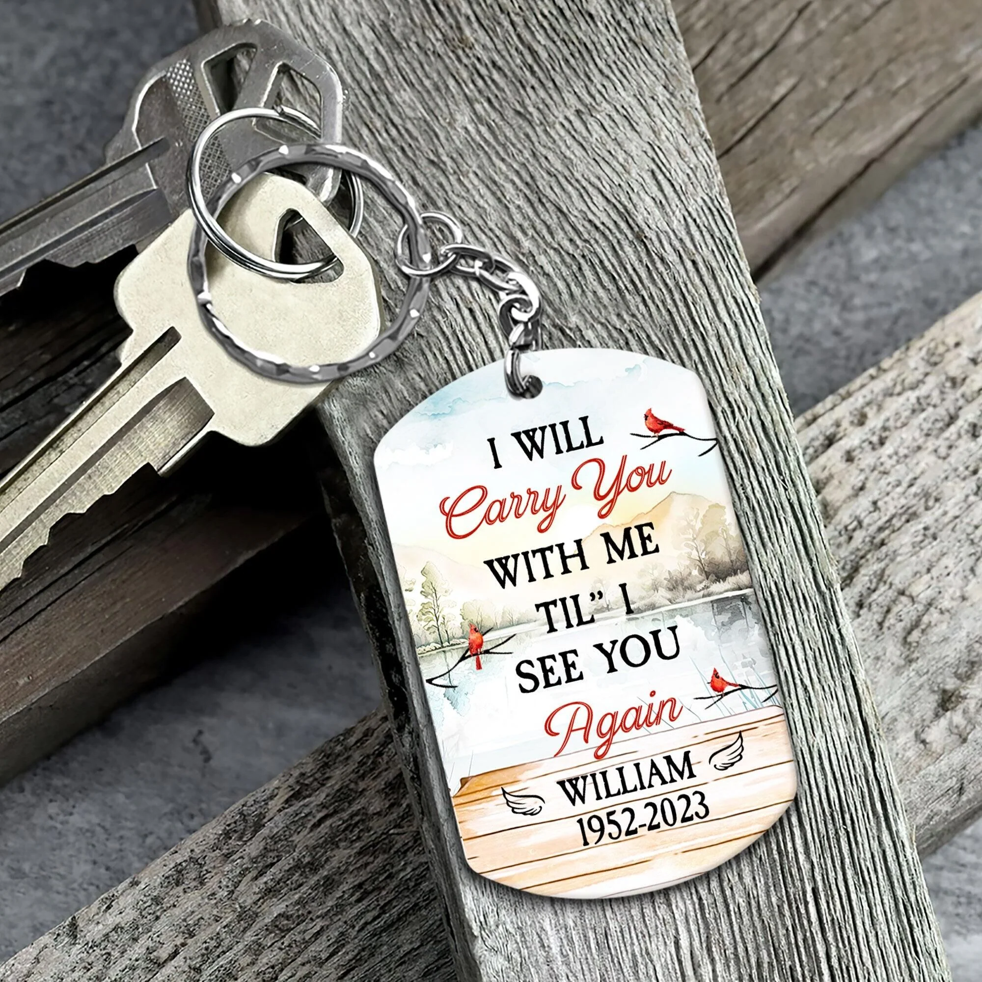I Will Carry You With Me 'Til I See You Again - Personalized Keychain - Image 3