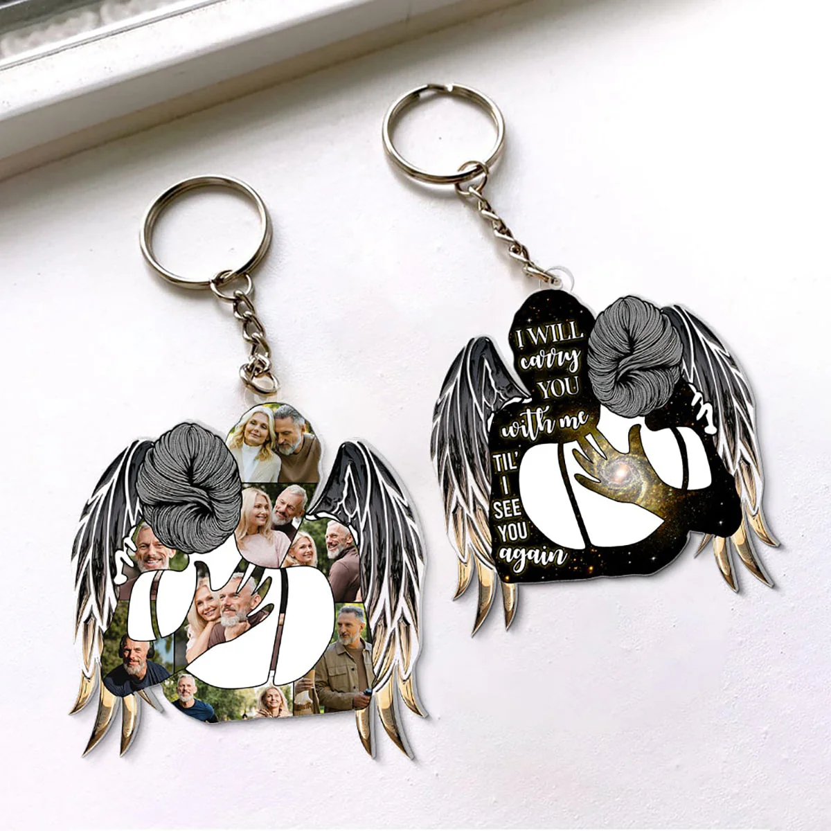 I'll Carry You With Me Till I See You Again - Personalized Photo Memorial Keychain - Image 2