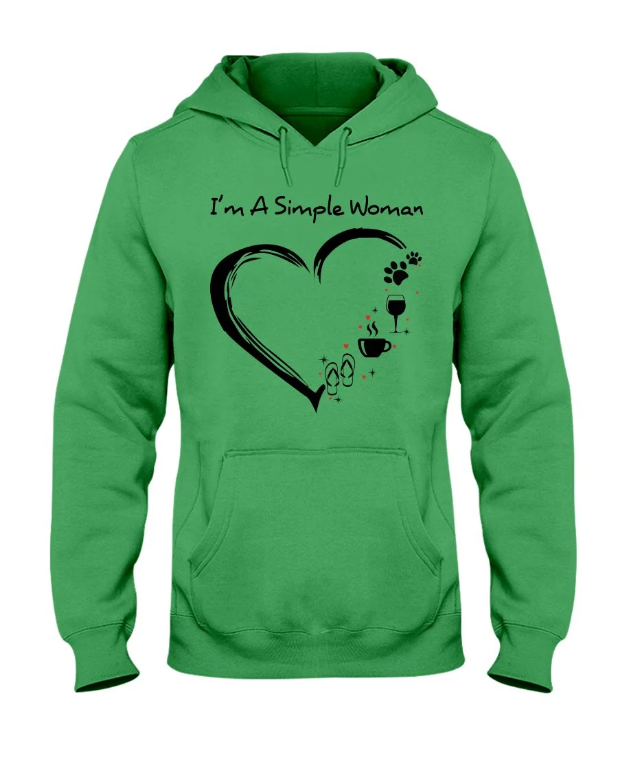 I'm a simple woman - dogs mom Hooded Sweatshirt - Image 3