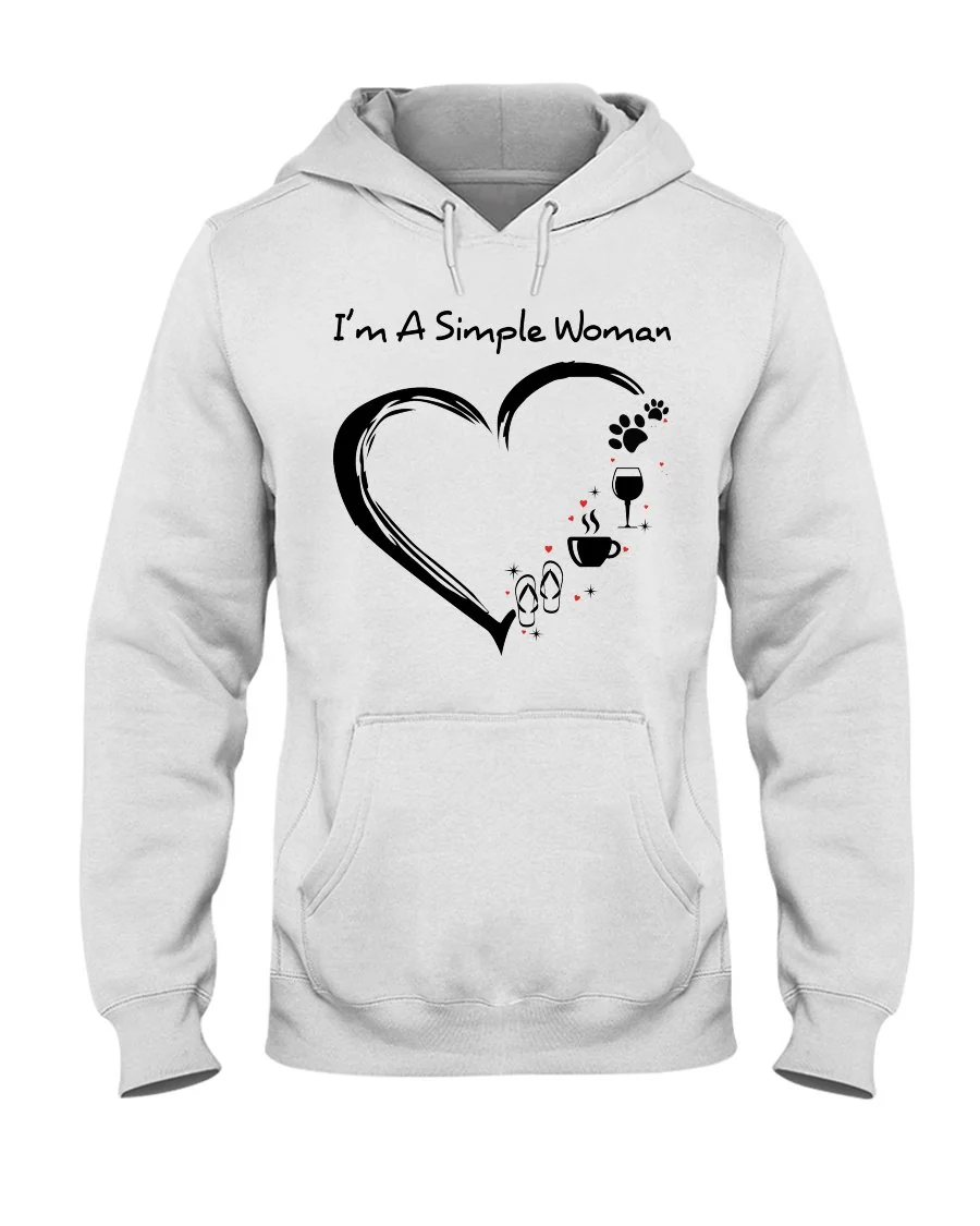 I'm a simple woman - dogs mom Hooded Sweatshirt - Image 4