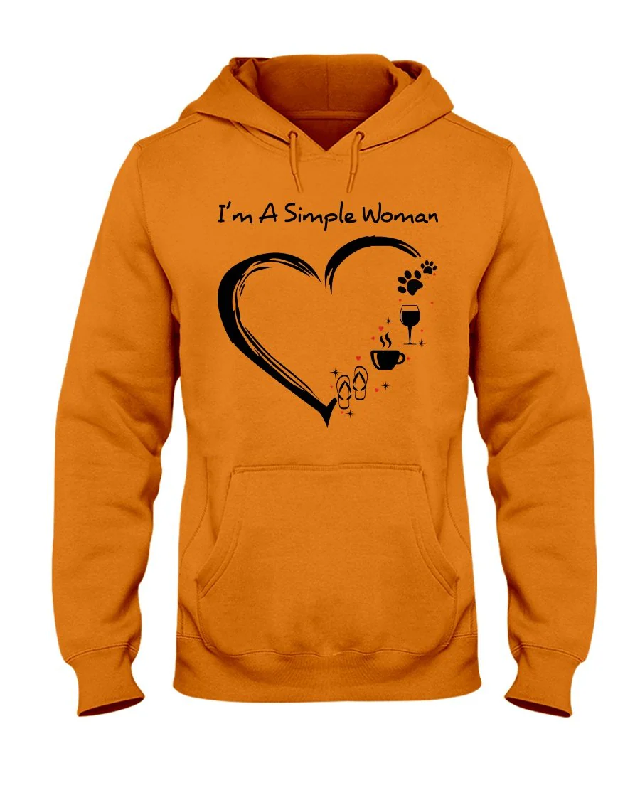 I'm a simple woman - dogs mom Hooded Sweatshirt - Image 6