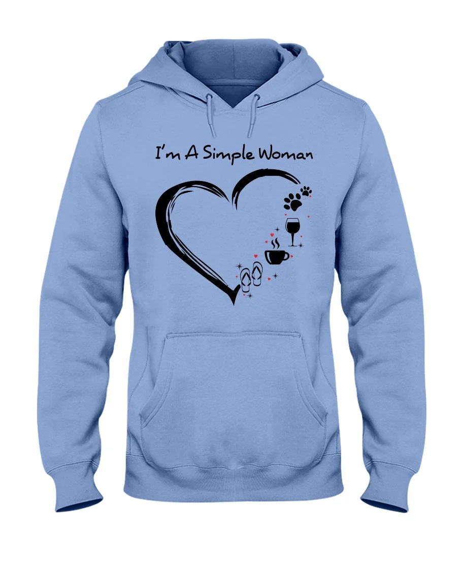I'm a simple woman - dogs mom Hooded Sweatshirt - Image 7