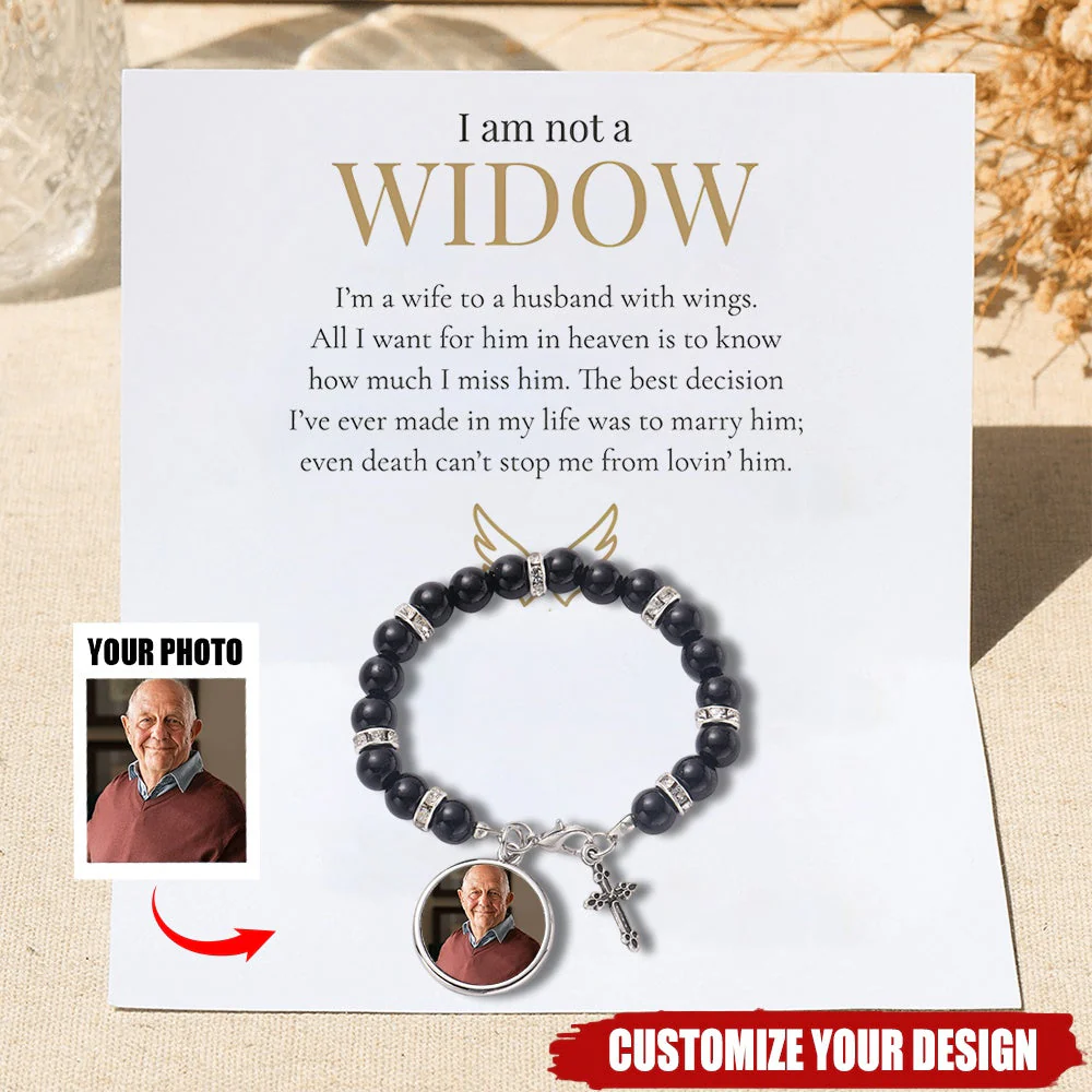 I'm a Wife to a Husband With Wings Personalized Memorial Bracelet - Image 2