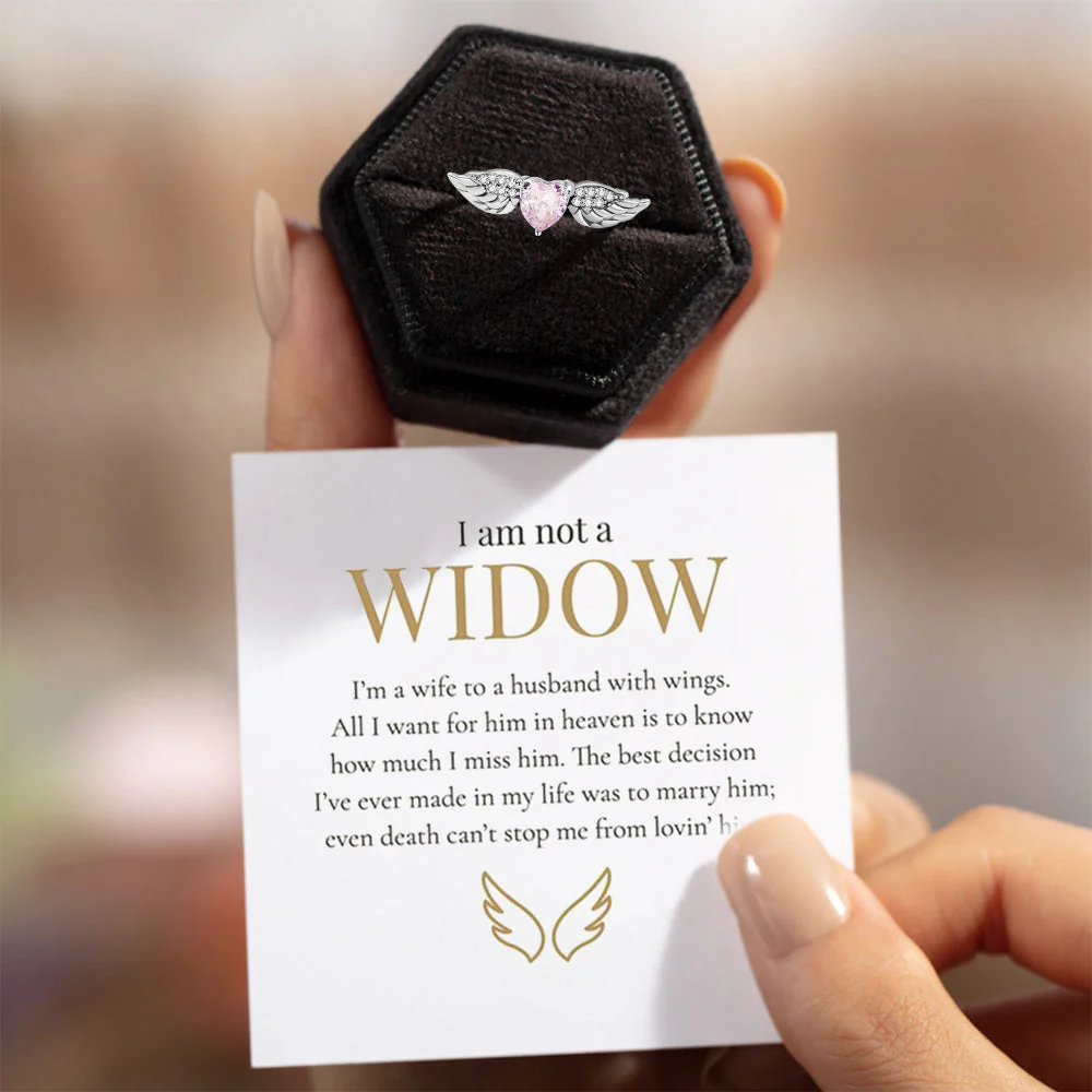 I'm a Wife to a Husband Circle Memorial Wings Ring - Image 2