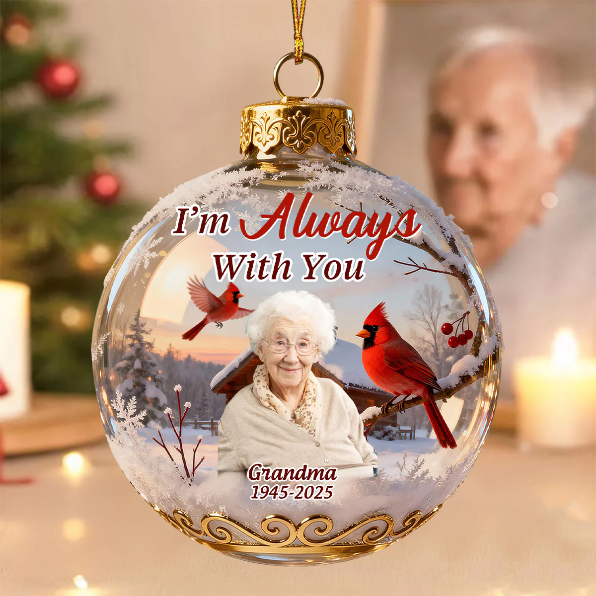 I'm Always With You-Personalized Memory Acrylic Ornament - Image 2