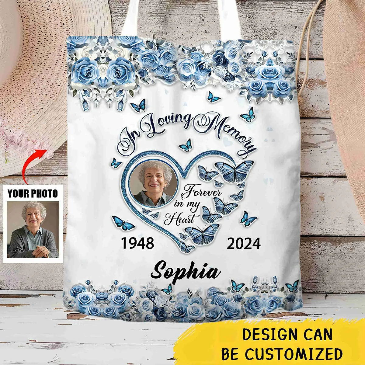 In Loving Memorial Forever In My Heart Personalized Tote Bag - Image 2
