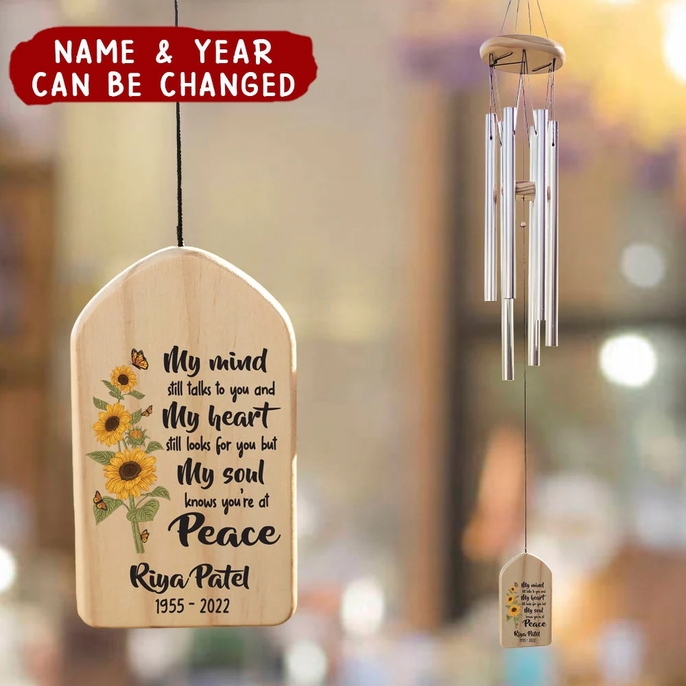 In Loving Memory Of Someone Personalized Sunflower Wind Chime - Image 2