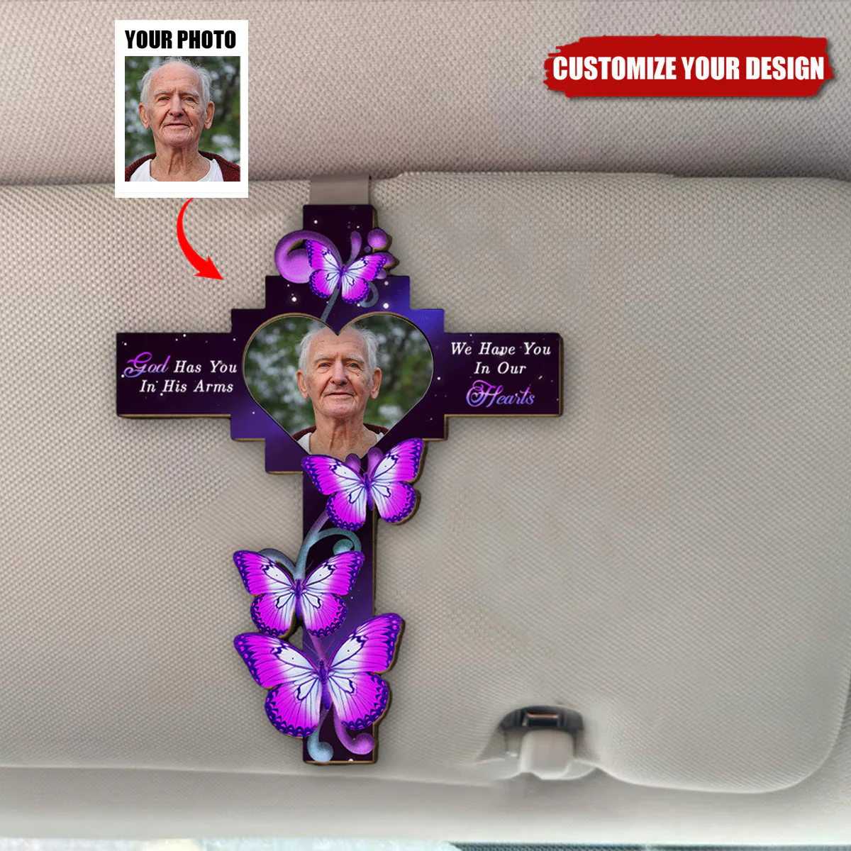 In My Heart Forever - Personalized Custom Car Visor Clip - Image 2
