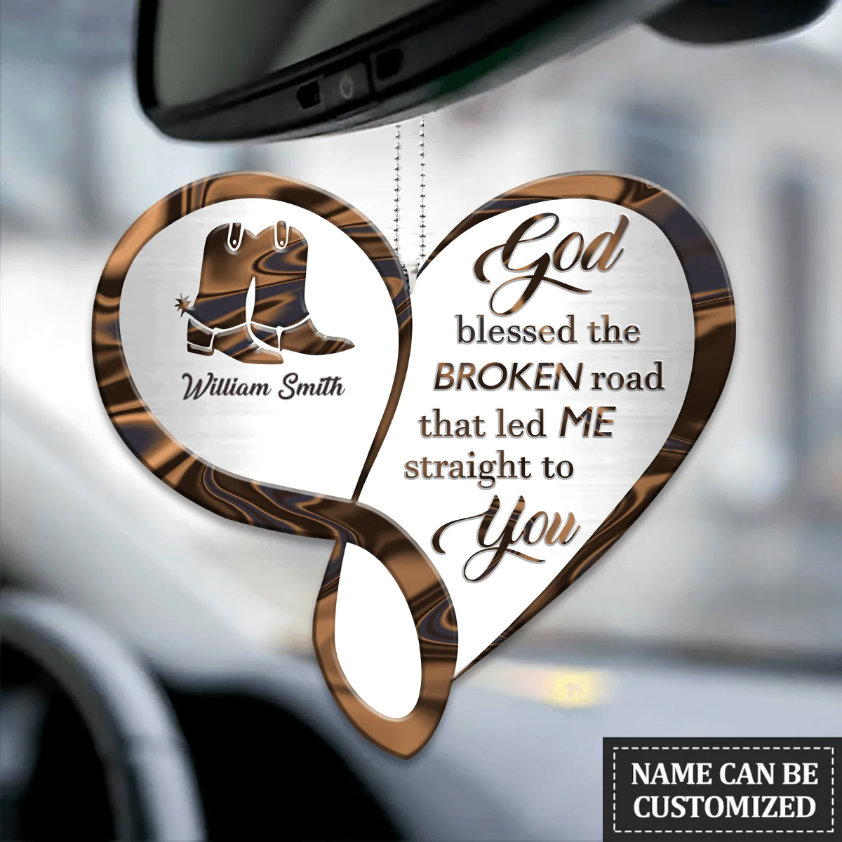 Infinity Heart God Blessed Personalized Ornament