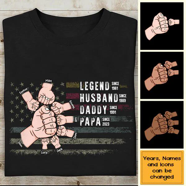 Legend Husband Daddy Papa Personalized Shirt - Image 2