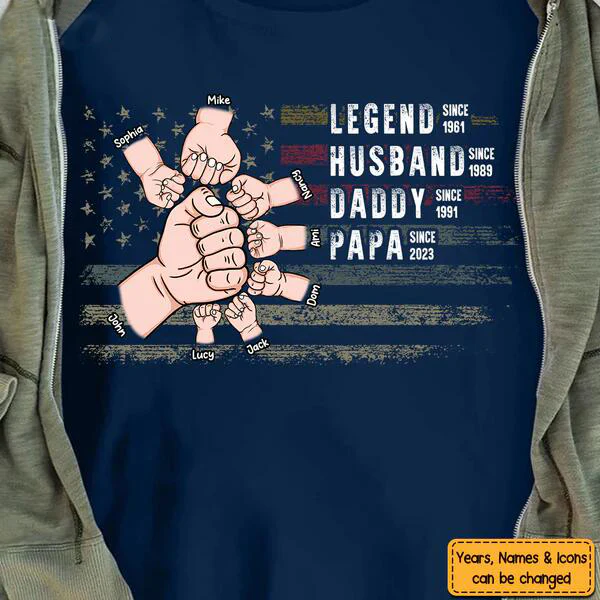 Legend Husband Daddy Papa Personalized Shirt - Image 5