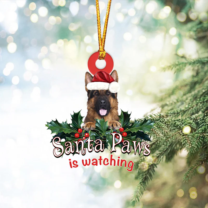 LONG HAIRED German Shepherd Christmas Car Ornament