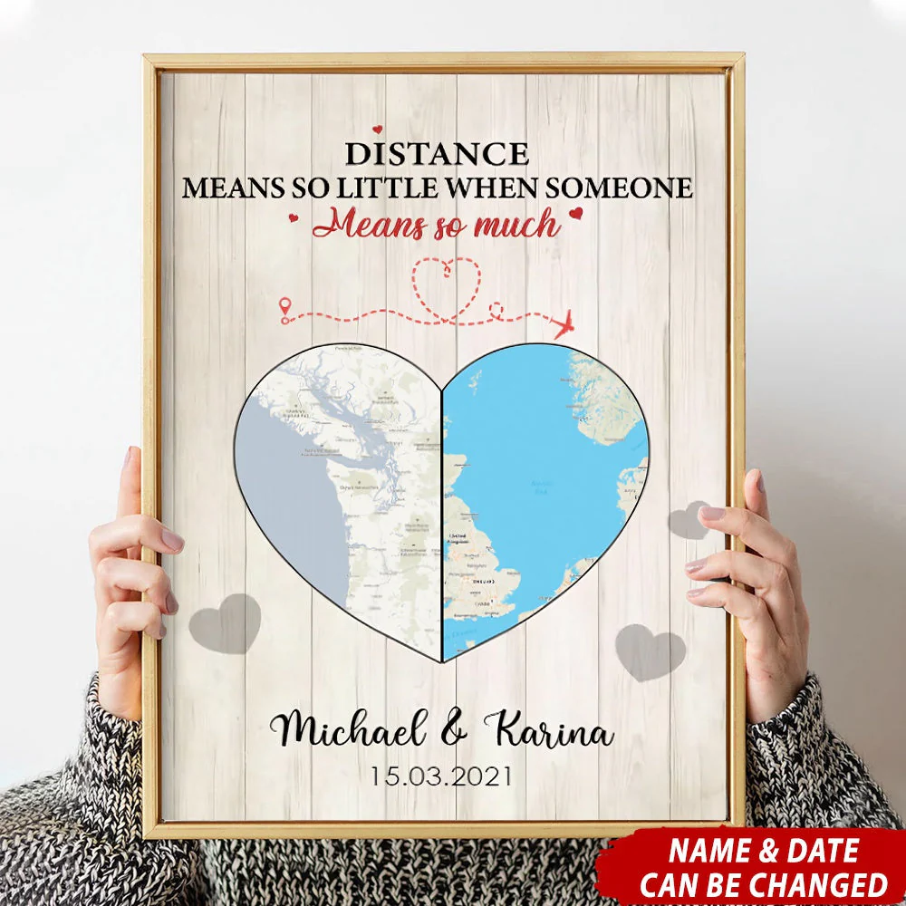 I Love You More Than The Miles Between Us Personalized Gifts Custom Canvas - Image 2