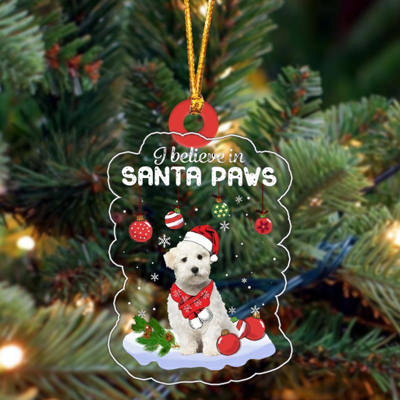 Maltese Christmas Ornament