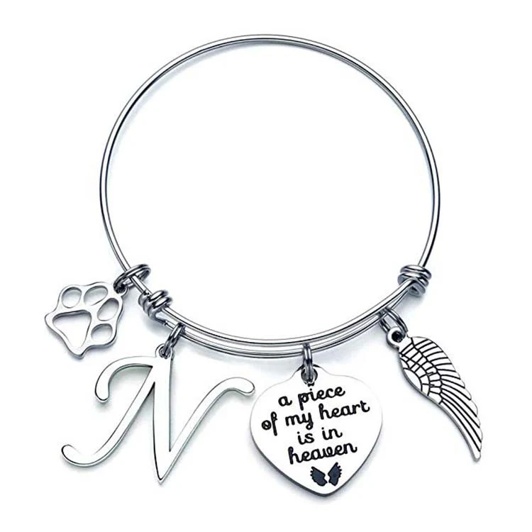 Memorial A Piece Of My Heart In Heaven Dog Paw Bracelet - Image 15