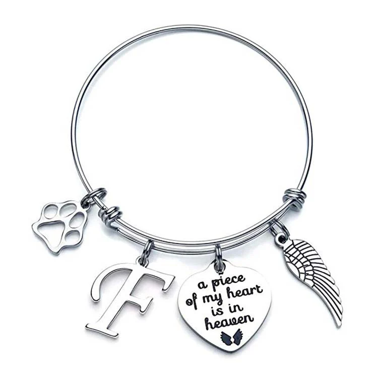 Memorial A Piece Of My Heart In Heaven Dog Paw Bracelet - Image 6