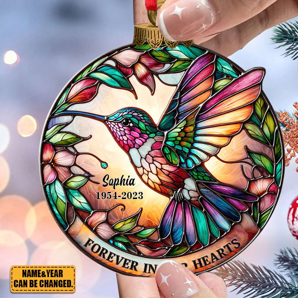 Memorial Hummingbird Personalized Acrylic Ornament - Image 2