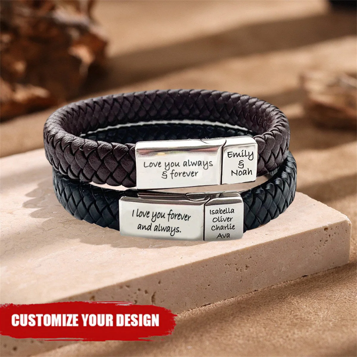 Men's Personalised Message Bracelet - Best Gift For Him - Image 2