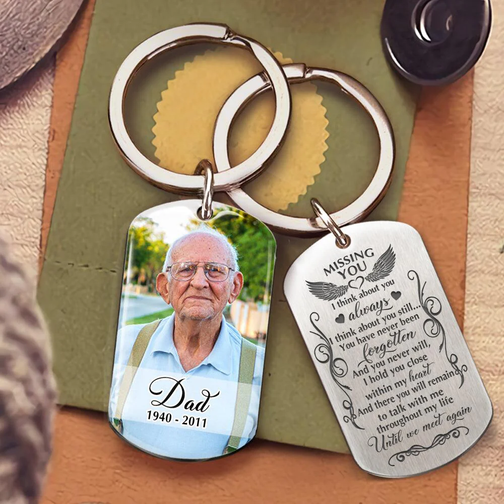 Missing You I Think About You Personalized Keychain - Image 2