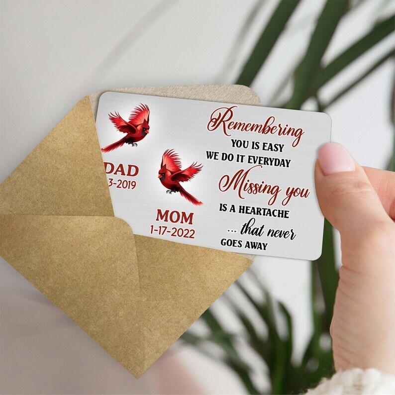 Missing You Is A Heartache That Never Gose Away Personalized Memorial Wallet Card - Image 3