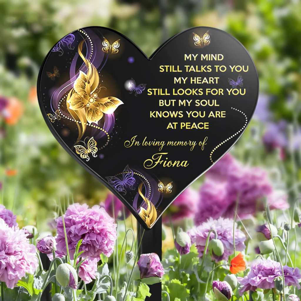 My Mind Heart Personalized Custom Garden Plants Stake - Image 2