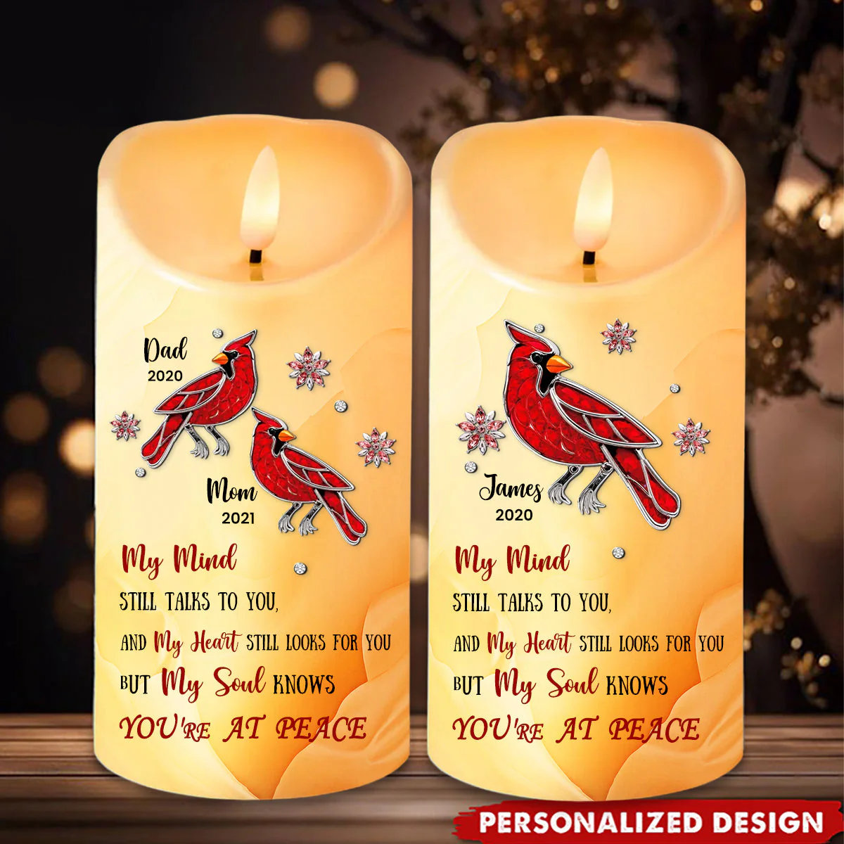 You Are At Peace - Memorial Personalized LED Candle - Image 2