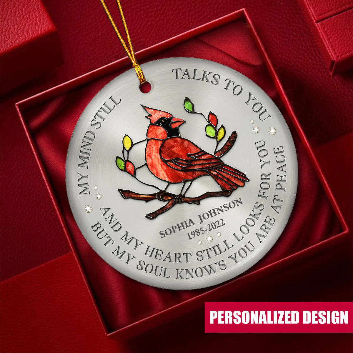 My Mind Still Talks To You-Personalized Memorial Ornament - Image 2