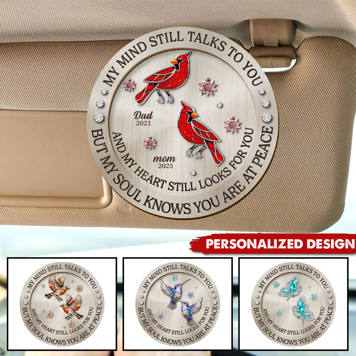 My Mind Still Talks To You-Personalized Memorial Car Visor Clip