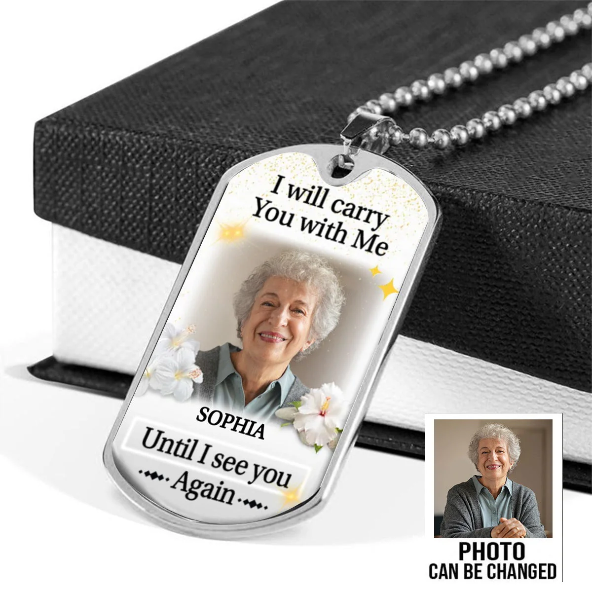 Never Walk Alone - Memorial Personalized Custom Necklace - Image 2