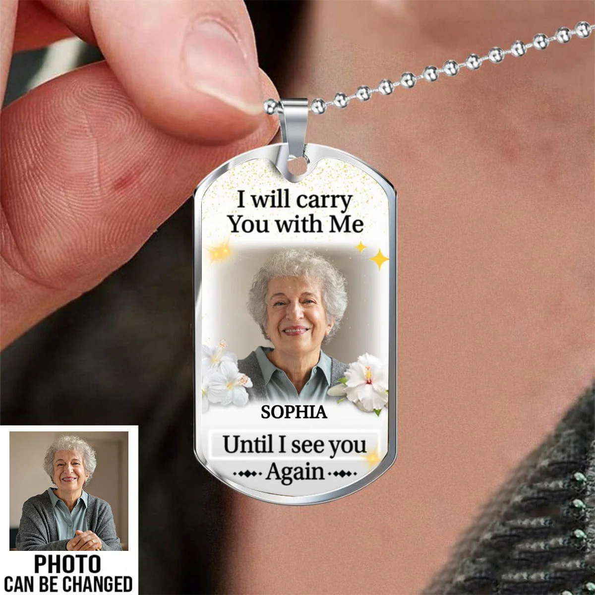 Never Walk Alone - Memorial Personalized Custom Necklace - Image 3