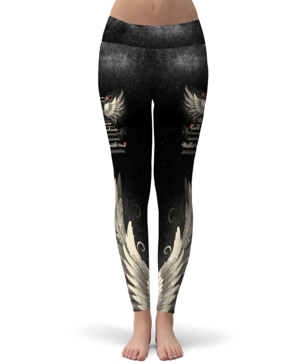 Never Walk Alone My Love Walks With Me Personalized All Over Print Legging - Image 2