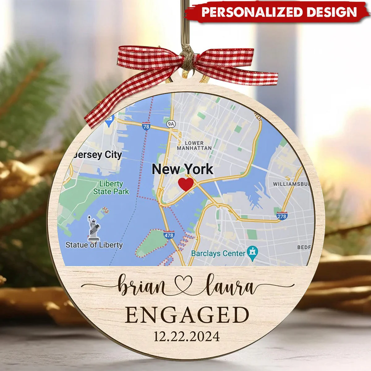 Our Exclusive Memories - Personalized Map Ornament - A Gift For Couples - Image 2