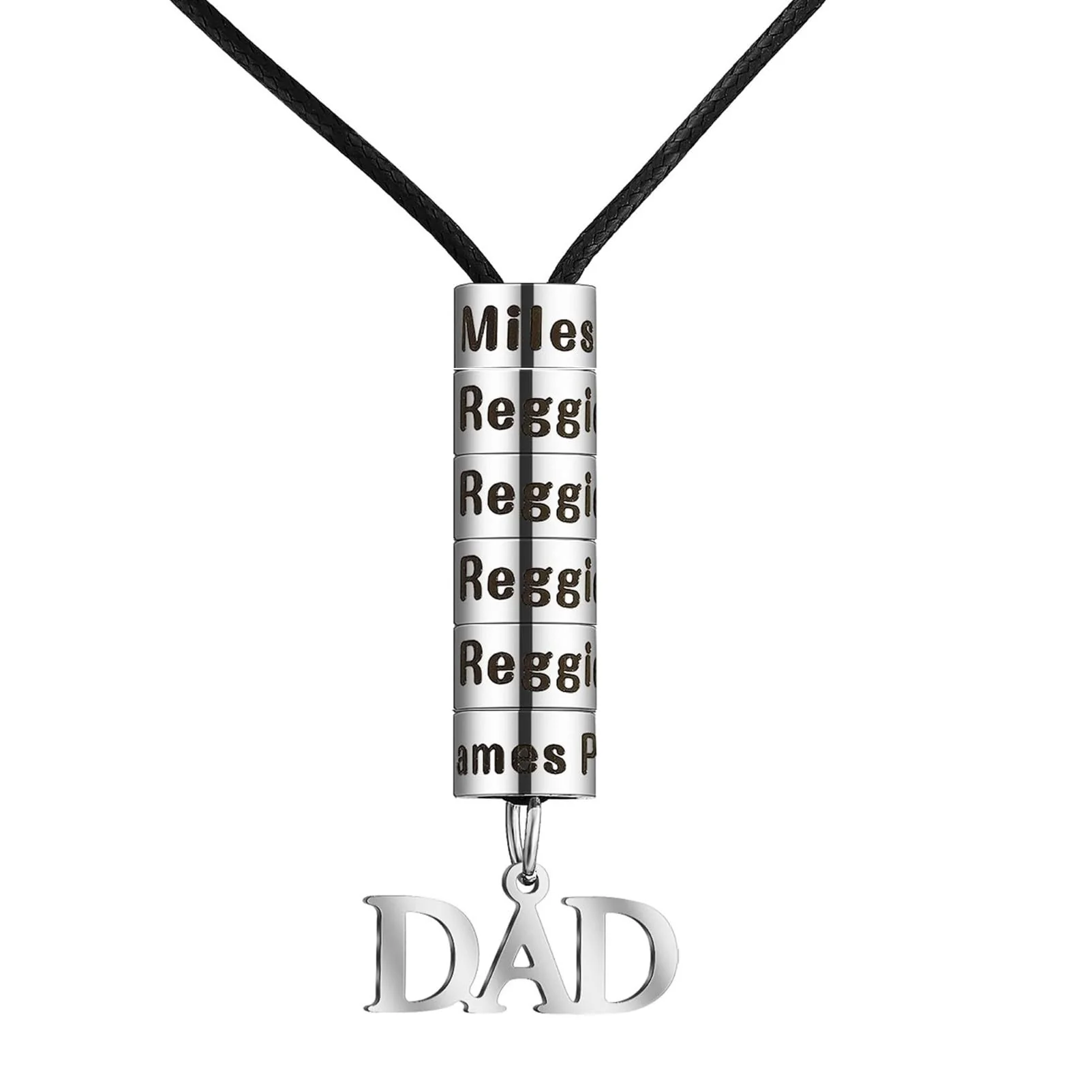 Personalized 1-6 Kids Names With Beads Men's Necklace - Gift For Dad - Image 4