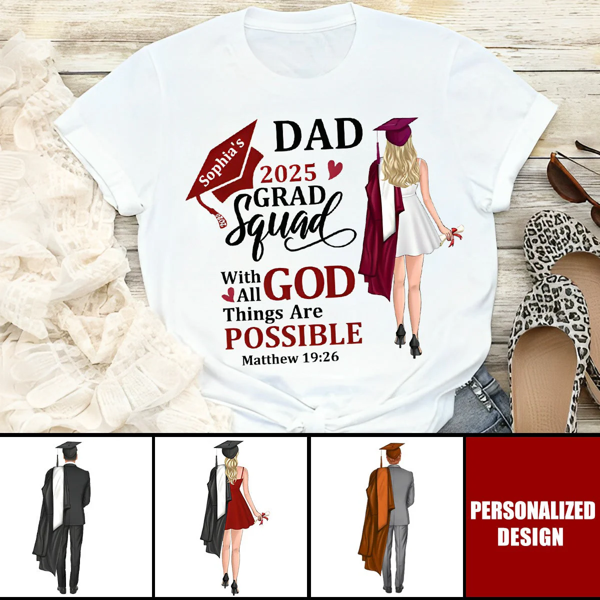 Personalized Unisex Graduate T-shirt, Class Of 2025 - Image 2
