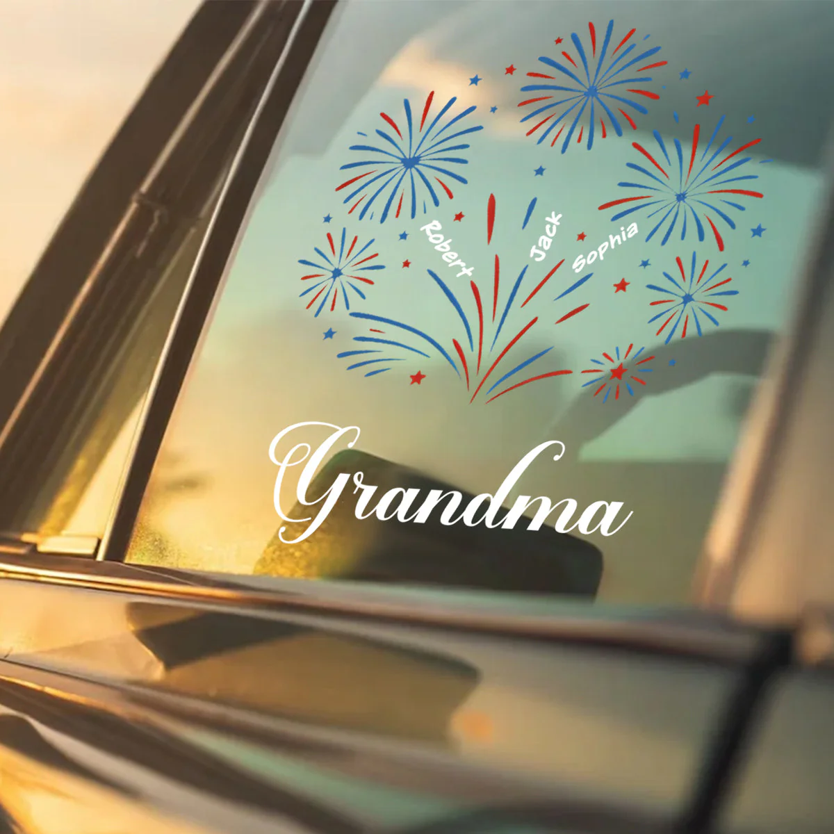 Personalized 4th Of July Sticker With Kids Names - Image 2