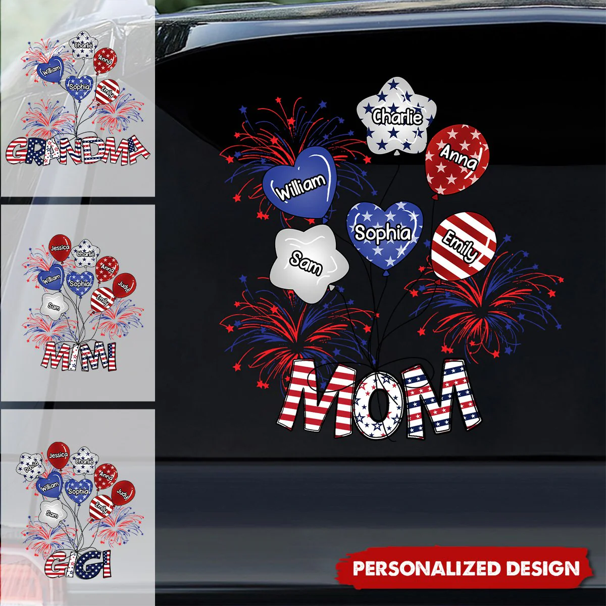 Personalized 4th Of July Mom Grandma Personalized Sticker Decal - Image 2