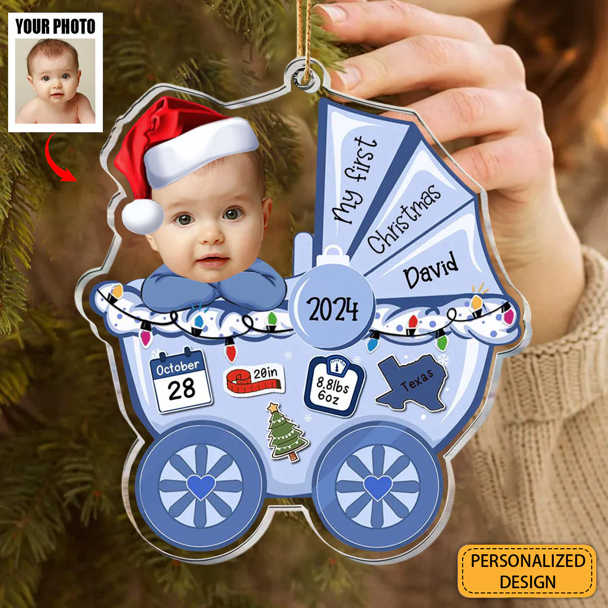 Personalized Ornament - My First Christmas Gift For Newborn - Image 2