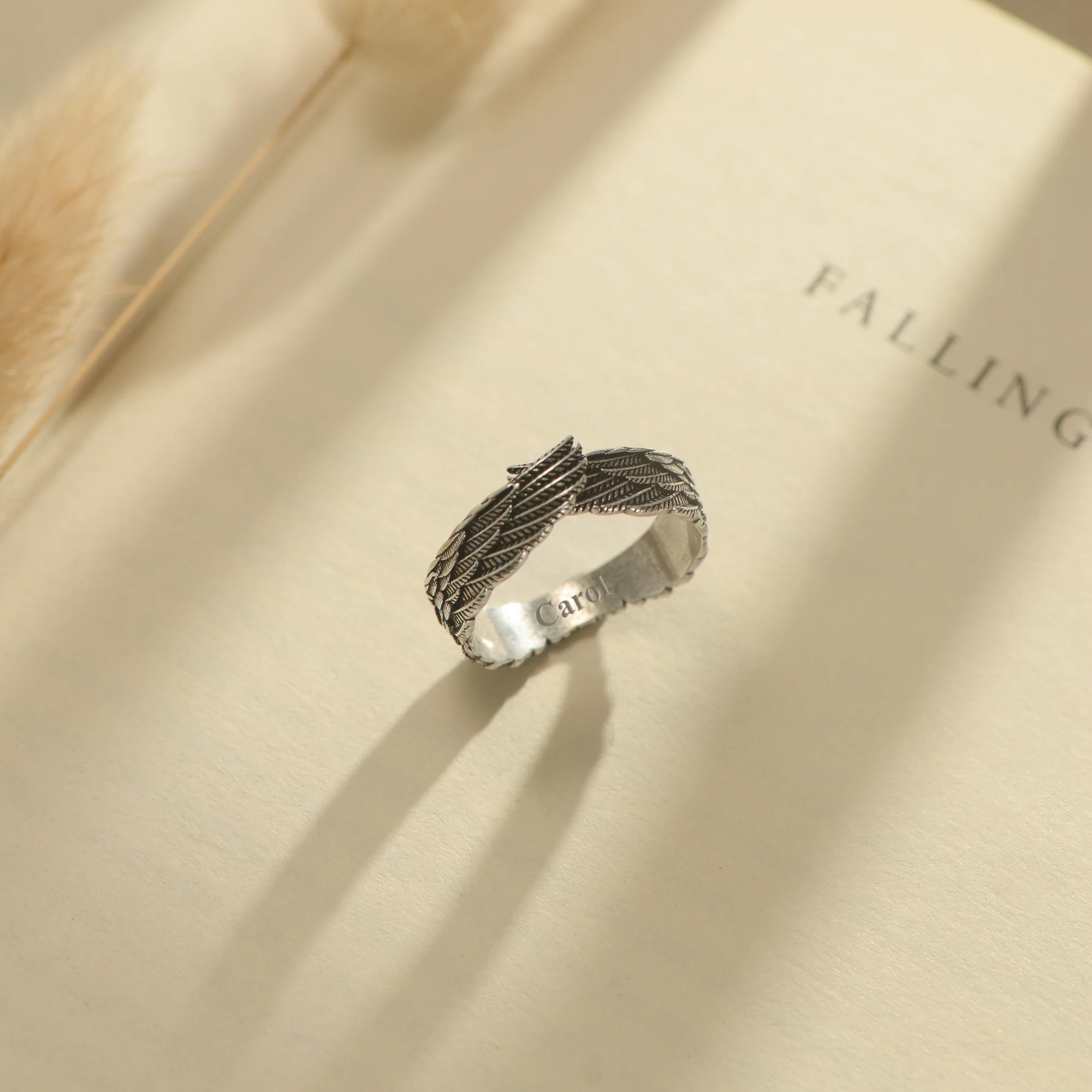 Personalized Name Angel Wing Ring - Image 4