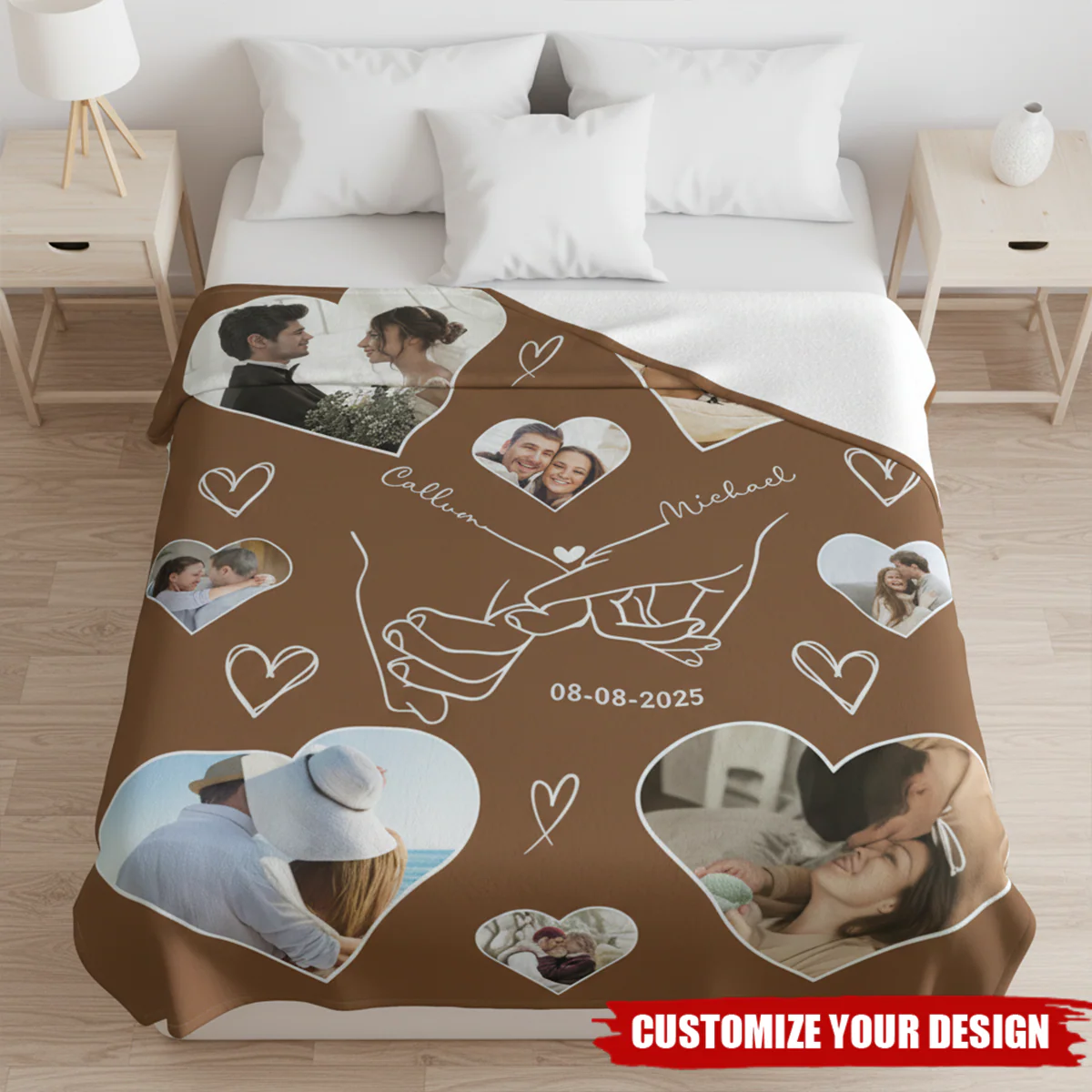 Anniversary Gift Custom Photo Name Blanket - Image 2