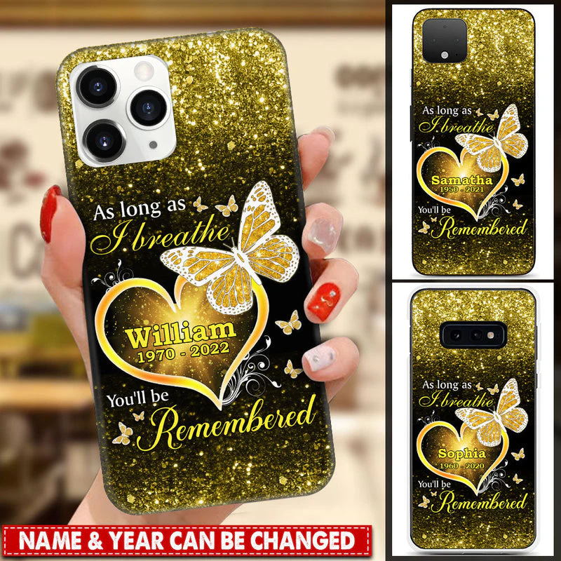 Personalized As Long As I Breathe Memorial Phone case