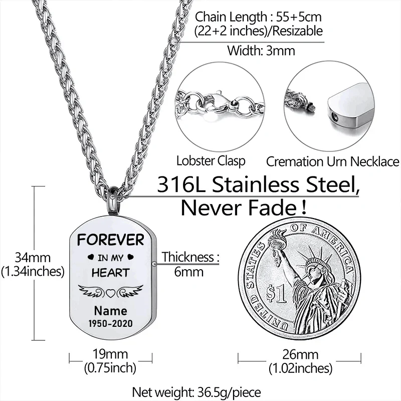 Personalized Ashes Necklace - Forever In My Heart - Image 5