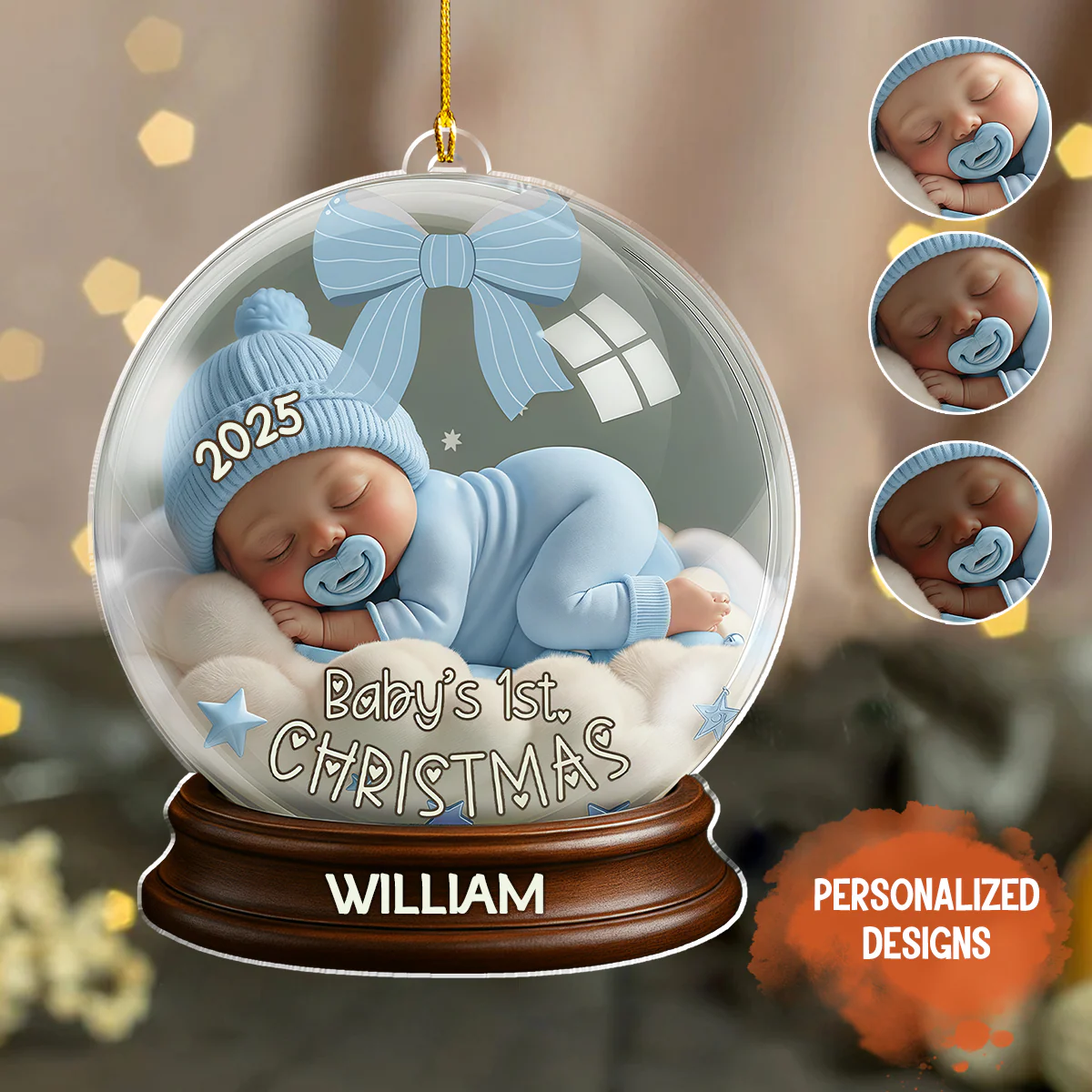 Personalized Baby's First Christmas Ornament, Newborn Keepsake - Image 2